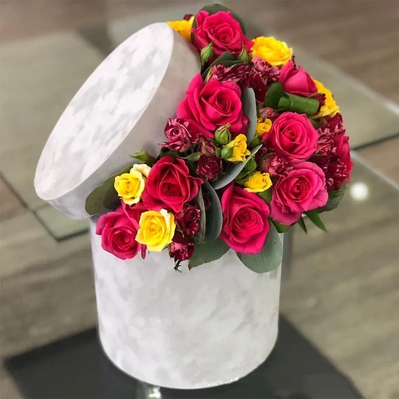 Florist Supply Buckets - 3 sztuk/zestaw okrągły kształt aksamitne pudełko