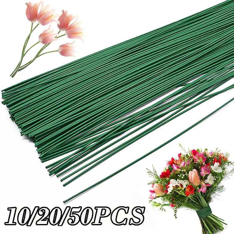 Wire Stem Florist - 10/20/50 szt. sztucznych drucianych łodyg do